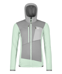 Mikina ORTOVOX Fleece Grid Hoody Women's Green Acid